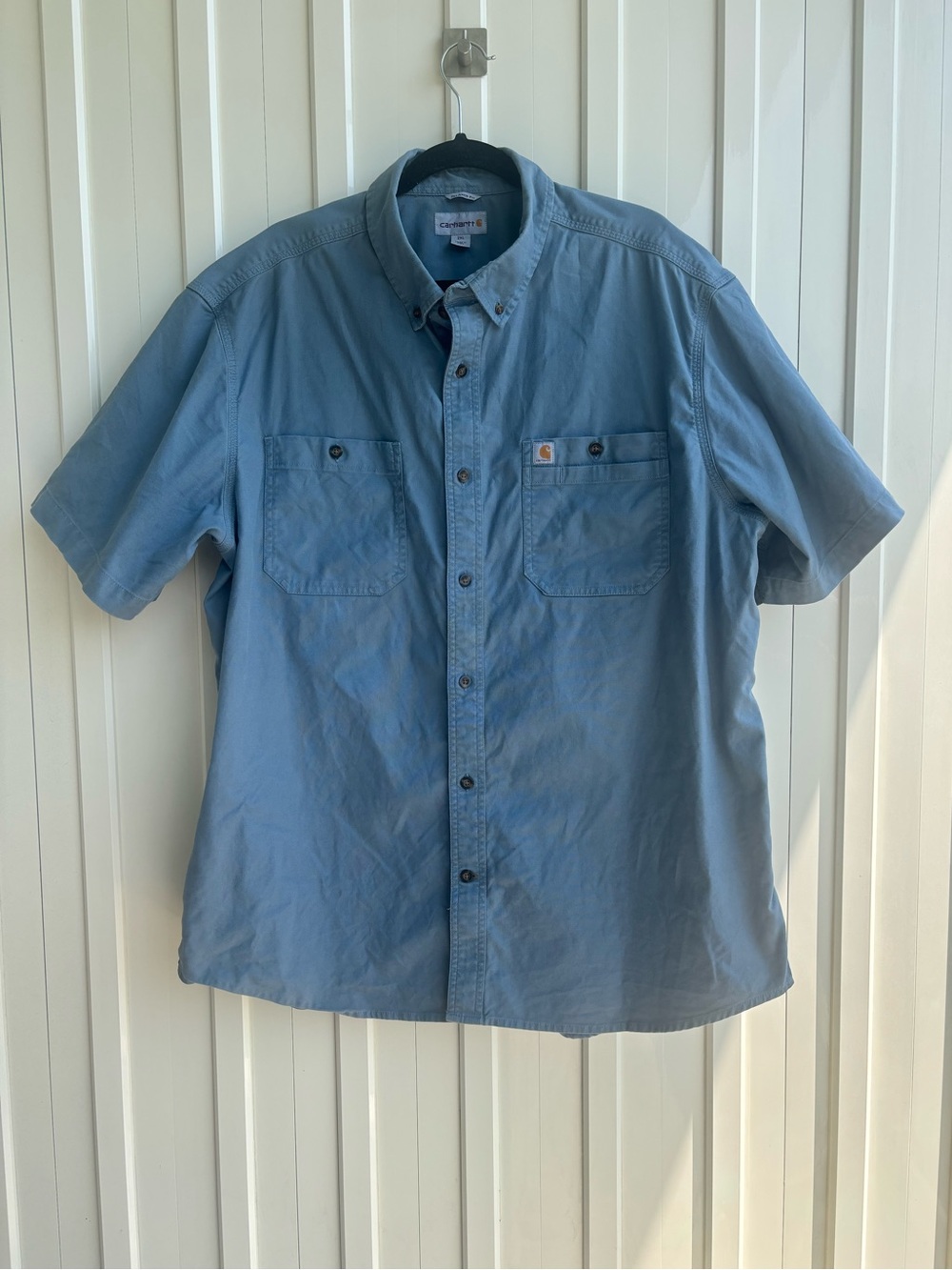 Carhartt Men's Short-Sleeve Button-Down Shirt - Dusty Blue